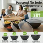 Hausfelder Salatschüssel Set 8-tlg. – 4 Kunststoffschüsseln mit Deckel & Tragegriff – Bild 3