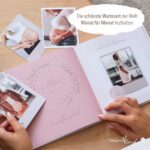 mintkind® Schwangerschaftstagebuch Leinen – 112 Seiten Hardcover mit Sticker Set für werdende Mütter – Bild 4