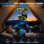 Kejector Akku Ventilator 24000mAh mit LED-Licht & Fernbedienung – Camping & Outdoor – Bild 5