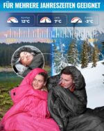 KingCamp Deckenschlafsack 220x75cm – 3-Jahreszeiten Camping Schlafsack koppelbar – Bild 3