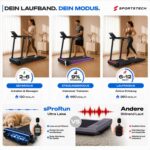 Sportstech sProRun Laufband klappbar – 12 km/h, 9% Steigung, bis 120 kg für Homeoffice – Bild 2