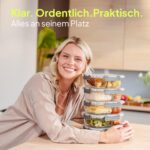 uandu Meal Prep Glasbehälter Set 10-teilig – 950ml Borosilikatglas mit Trennwand – Bild 7