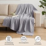 LAYNENBURG Premium Musselin Tagesdecke 150x200 cm – 100% Baumwolle, 4-lagig – Bild 5