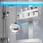 UUlioyer Duschregal zum Hängen aus SUS304 Edelstahl – Bohrerfreie Installation für Glastüren – Bild 4