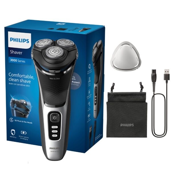 Philips Series 3000 Elektrorasierer – Nass- & Trockenrasur mit SkinProtect für Herren