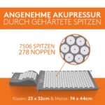 Wellax Akupressurmatte mit Kissen – Kokosfasern für Entspannung & Schmerzlinderung – Bild 2