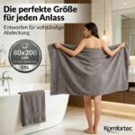 Komfortec 2er Saunahandtuch Set 80x200 cm – Premium Baumwolle Anthrazit – Bild 2