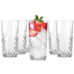 Glasmark Krosno Longdrinkgläser 6er Set 300ml – Cocktailgläser mit Kristalleffekt