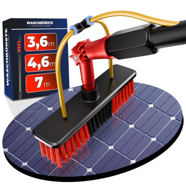 BoomDing Teleskop Waschbürste 4,6 m mit Wasseranschluss – PV & Wintergarten Reinigung