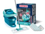 Leifheit Wischtuchpresse Profi XL Set – Bodenwischer mit Mikrofaser & Rollen