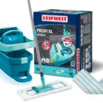 Leifheit Wischtuchpresse Profi XL Set – Bodenwischer mit Mikrofaser & Rollen