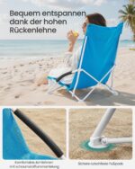 SONGMICS Strandstuhl mit hoher Rückenlehne – tragbarer Klappstuhl bis 150 kg – Bild 4