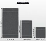Utopia Towels 8er Set – Premium Baumwolle Handtücher mit Aufhänger Grau – Bild 3