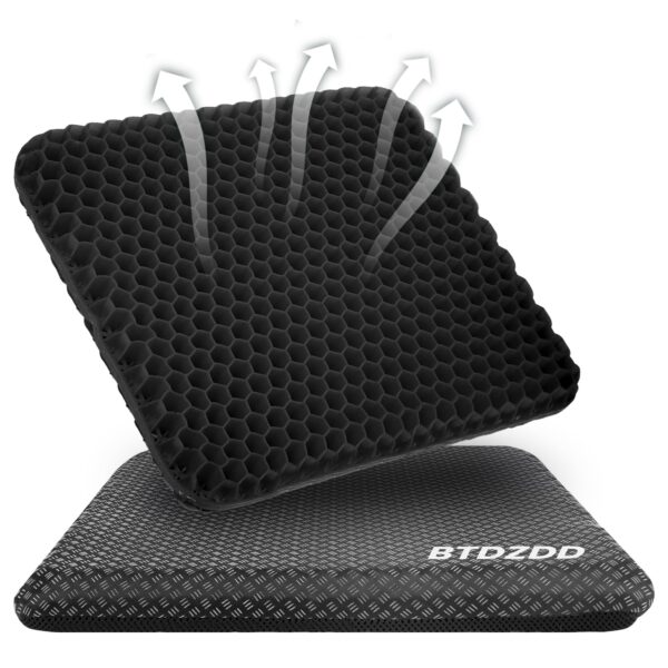 BTDZDD Gel-Sitzkissen 43x39 cm – Orthopädisches Bürostuhlkissen mit Wabenstruktur