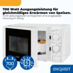 Exquisit Mikrowelle 700 W, 20 L – Kompakte Bedienung mit 5 Leistungsstufen & Auftaufunktion – Bild 2