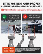 HENMI Fahrradständer 24-29 Zoll mit 40mm Lochabstand – E-Bike Ständer bis 80 kg – Bild 4