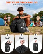 Sportneer Schlafsack 220x80 cm – Leichter 3-Jahreszeiten-Schlafsack für Familie & Camping – Bild 6