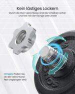 SONGMICS 2-in-1-Hantelset 30 kg – Verstellbare Kurz- & Langhantel aus Gusseisen für Zuhause – Bild 5