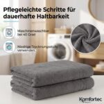 Komfortec 2er Saunahandtuch Set 80x200 cm – Premium Baumwolle Anthrazit – Bild 3