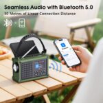 Mesqool Kurbelradio DAB+/UKW mit 12000mAh Akku & Solarpanel – Notfallradio mit Bluetooth – Bild 7