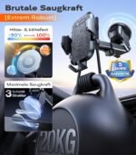 VICSEED KFZ Handyhalterung mit 20kg Saugnapf & Lüftungsclip – 360° drehbar für iPhone & Samsung – Bild 4