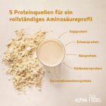 Alpha Foods Vegan Protein Pulver 1200g – 22g Protein pro Portion, Vanille – Bild 4
