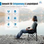 LINUMA® Faltstuhl Schwarz mit Getränkehalter – Leichter Campingstuhl für Outdoor & Garten – Bild 7