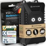 WERTWERK® Marderschreck mit Ultraschall & Lichtblitz – Marderabwehr für Auto & Haus