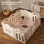 Momcozy Spielmatte Baby 127x127 cm – Verdickte Krabbeldecke mit Tragegriff Rosa – Bild 5