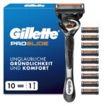Gillette Fusion5 Proglide Nassrasierer mit Everglide Gleitstreifen – 10 Ersatzklingen
