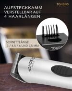 TONDEO ECO S PLUS Haarschneidemaschine – Profi-Trimmer mit 4 Schnittlängen & Ladestation – Bild 5