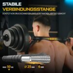 TREX SPORT 40kg Hantelset – 2in1 Kurzhanteln & Langhantel mit Verbindungsstab – Bild 2