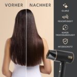 LEBENLANG 2100W Ionen-Föhn mit Kaltluft – Klappbarer Reiseföhn für glänzendes Haar – Bild 3