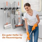 OMerima 2er Set Edelstahl Besenhalterung – 10 Halter + 8 Haken für Wandmontage – Bild 4