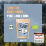 HANS Brainfood Veganes Proteinpulver 1kg – 85% Protein aus Erbse, Reis & Hanf, Bio – Bild 3