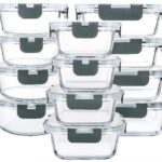 MCIRCO 24-teiliges Glas-Vorratsdosen-Set – Borosilikatglas für Küche & Meal Prep