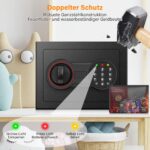 Tiskgg Mini-Tresor mit Zahlenschloss & Schlüssel – Sicherheitssafe mit feuerfester Tasche – Bild 4