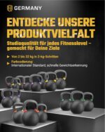HQ Germany® Kettlebell 8kg Powdercoat – Vollguss Kugelhantel für Funktionales Training – Bild 8
