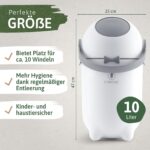 Forche® Windelmülleimer mit Kugelkopfverschluss – Geruchsdicht ohne Nachfüllkassetten – Bild 5
