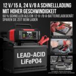 NEXPEAK NC315 Autobatterieladegerät 15A – 12V/24V LiFePO4 & Blei-Säure Intelligentes Schnellladegerät – Bild 2