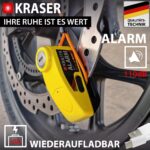 KRASER KR7Y Motorrad-Bremsscheibenschloss mit 110 dB Alarm – Wiederaufladbar – Bild 2