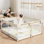 Lertantri Laufstall Baby 120x120 cm mit Matratze – Kompaktes Laufgitter für kleine Wohnungen – Bild 6