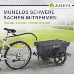 Juskys Fahrradanhänger 90 Liter – Lastenanhänger mit Kupplung & Schutzplane – Bild 7