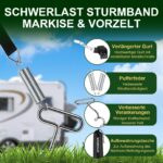 SCHINTILLO Sturmsicherung für Thule Omnistor – 39 cm Spiralbodenanker & 414 cm Gurte – Bild 4