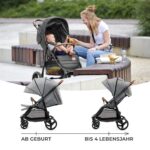 Kinderkraft GRANDE PLUS Kinderwagen – Zusammenklappbar mit einer Hand, Geburt bis 22 kg – Bild 4