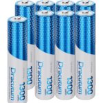 Dracutum 1.5V AAA Lithium Akkus 8er Set, 1300mWh – Wiederaufladbar für Elektronik
