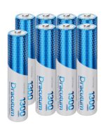 Dracutum 1.5V AAA Lithium Akkus 8er Set, 1300mWh – Wiederaufladbar für Elektronik