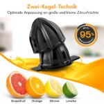 LEBENLANG Zitruspresse elektrisch mit 2 Kegeln – 700 ml Saftbehälter & BPA-frei – Bild 3