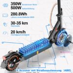 TODIMART T3 E-Scooter mit ABE – 30 km Reichweite, 350W Motor & Dualbremssystem für Erwachsene – Bild 2