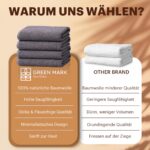 NatureMark 4er Duschtuch-Set 70x140cm – 100% Baumwolle Anthrazit Grau – Bild 7